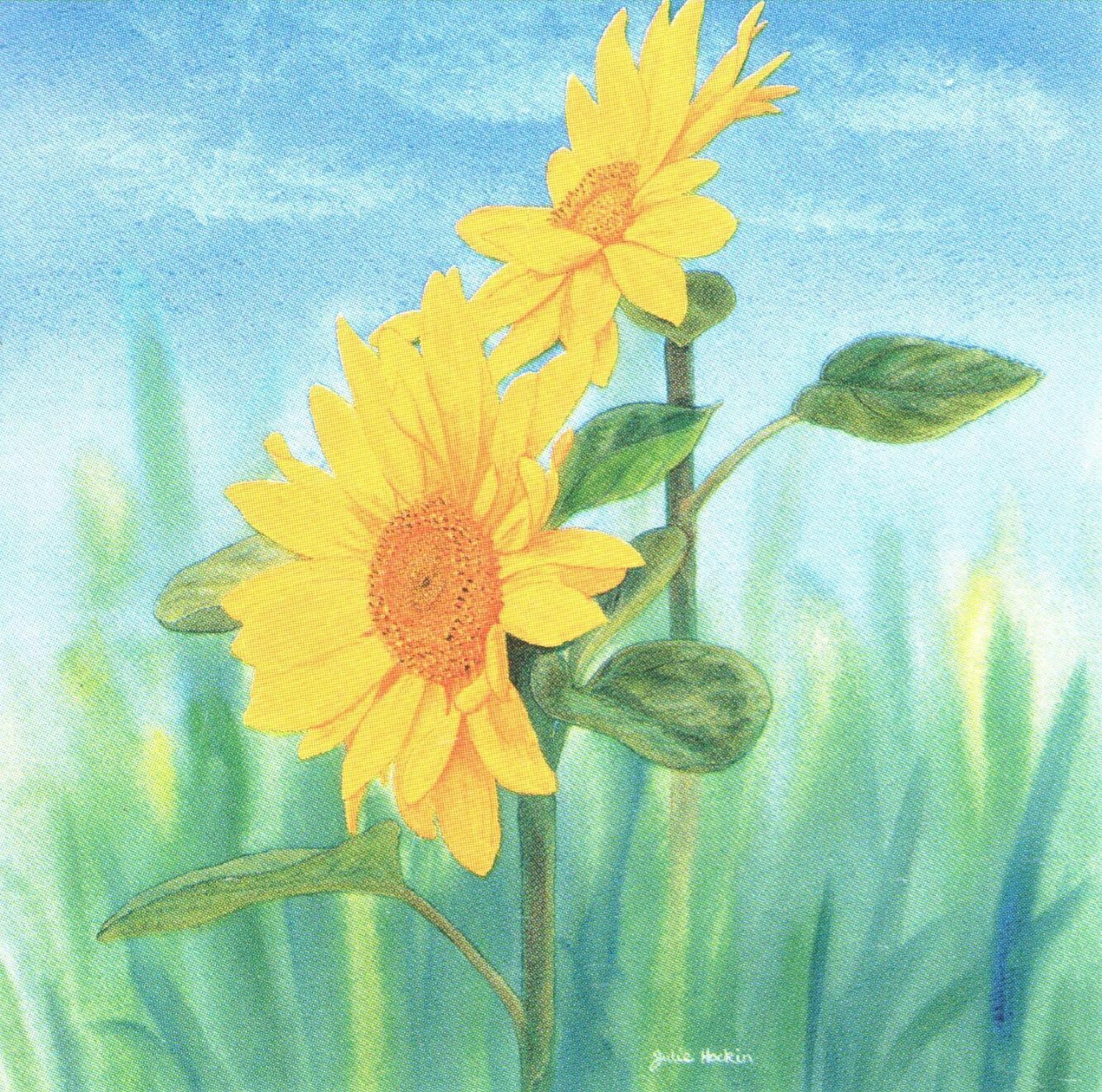Square Fridge Magnet - Sunflower
