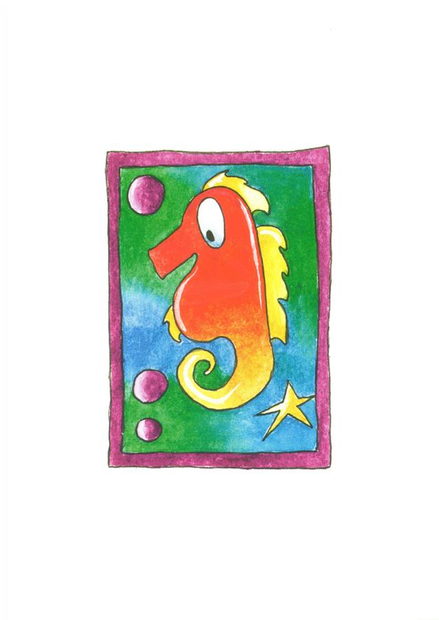 A6 Card - Seahorse