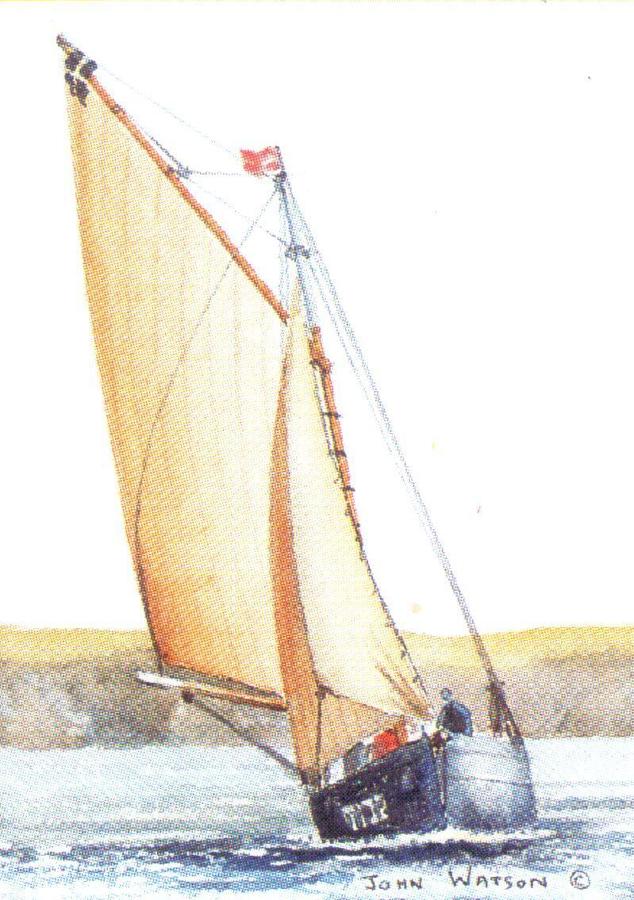 Rectangular Keyring - Cornish Oyster Boat
