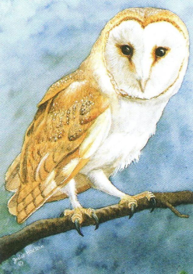 Rectangular Keyring - Barn Owl