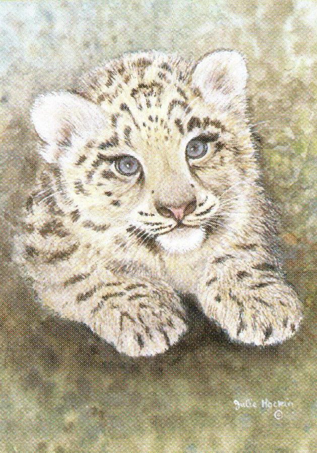 Rectangular Keyring - Snow Leopard Cub