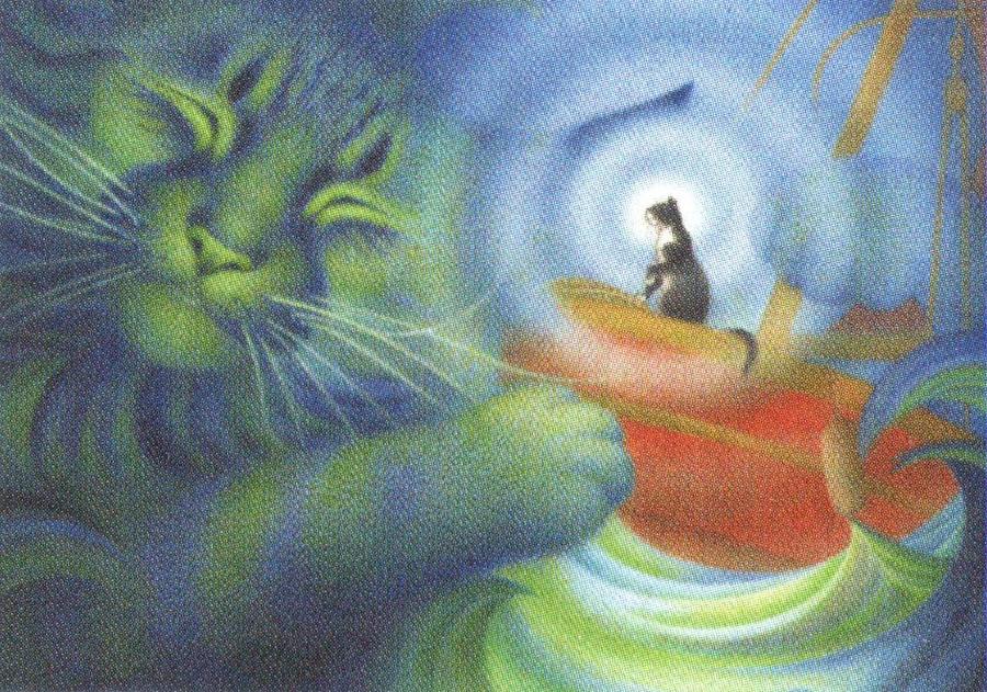 Rectangular Keyring - Calming the Storm Cat