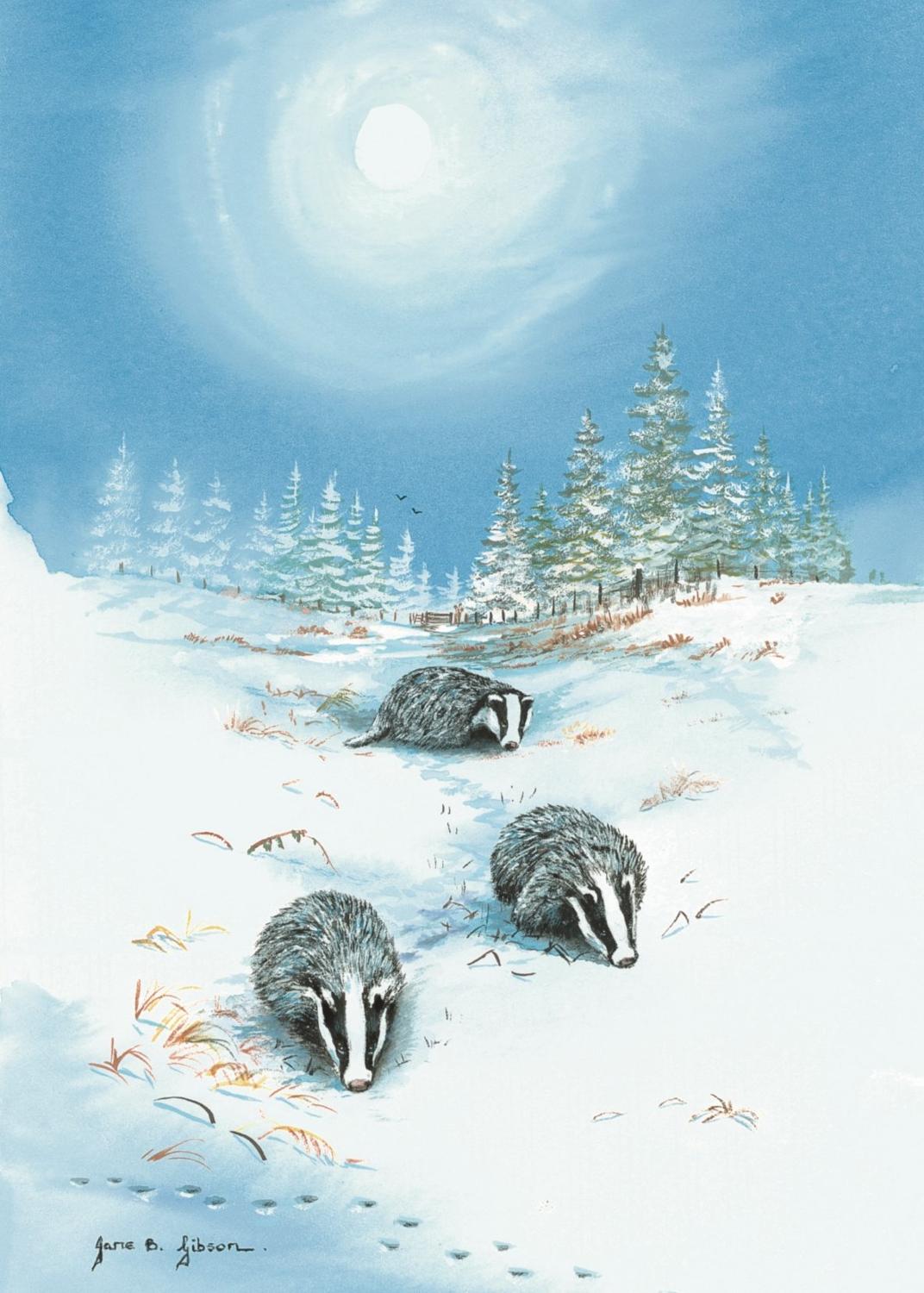 Glass Work Top Saver - Badgers in the Snow