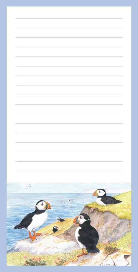 Magnetic Shopping List Pad - Puffins