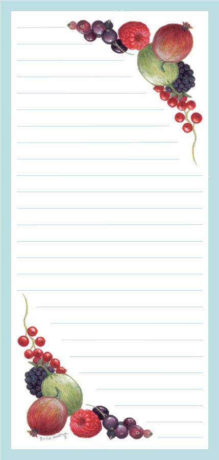 Magnetic Shopping List Pad - Fruit