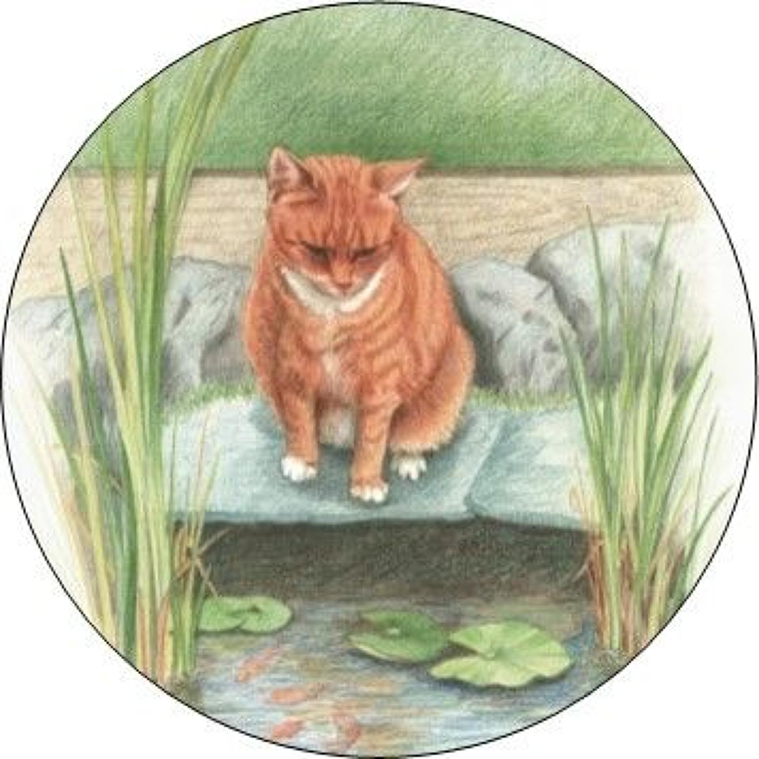 Compact Pocket Mirror - Ginger Cat
