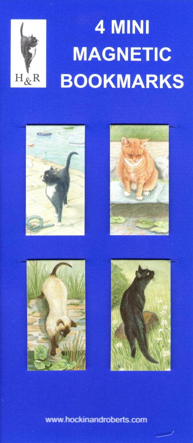 Set of Mini Magnetic Bookmarks - Cats