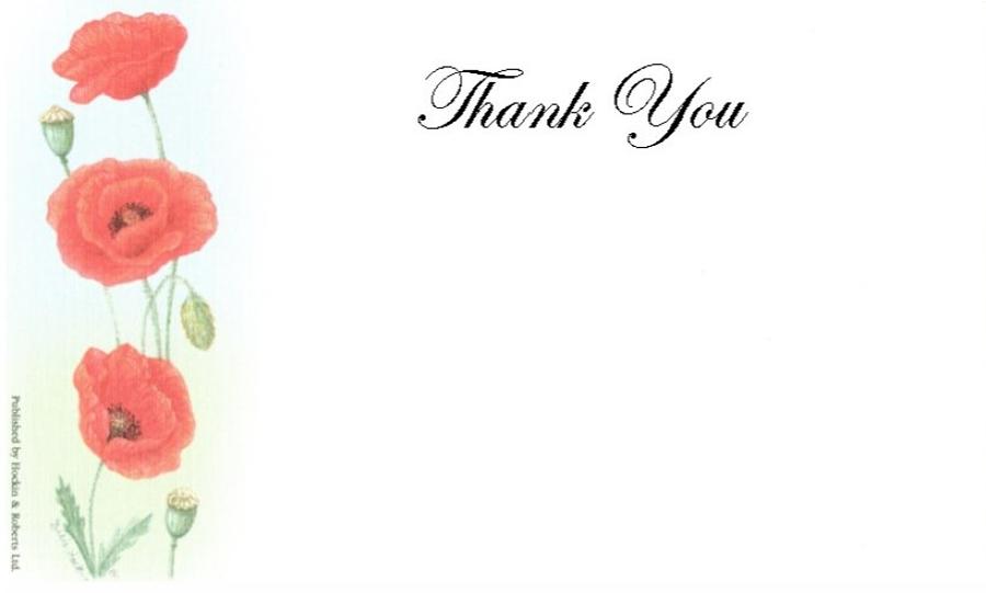 Thank You Cards - Poppies