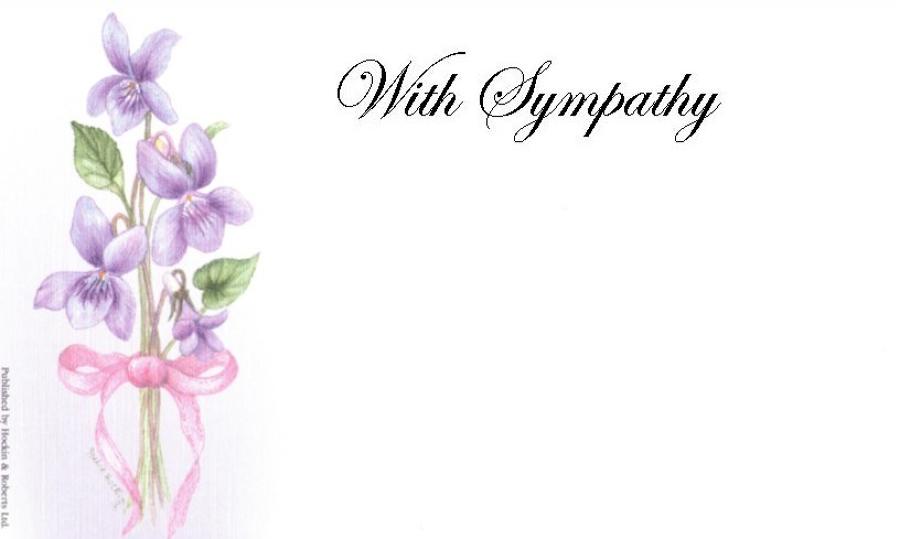 With Sympathy Card - Violets