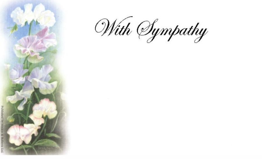 With Sympathy Card - Sweet Peas