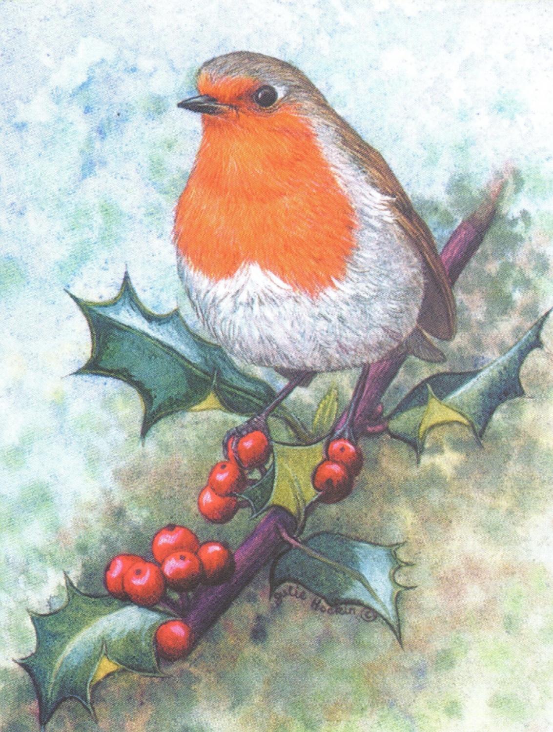 Magnetic Fridge Pad - Christmas Robin