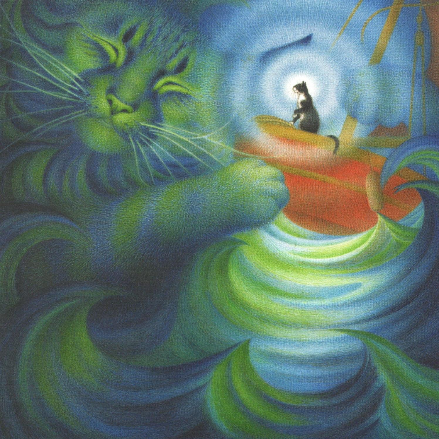 Square Card - Calming the Storm Cat